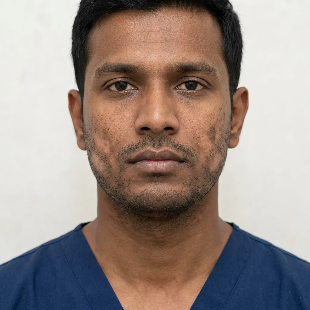 Beard & Moustache Transplant before treatment — Pelle Aesthetic Islamabad